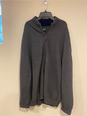 Jos A. Bank Men's Charcoal Zip-Front Sweater